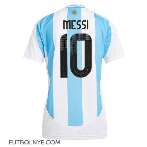 Camiseta Argentina Lionel Messi #10 Primera Equipación para mujer Copa America 2024 manga corta